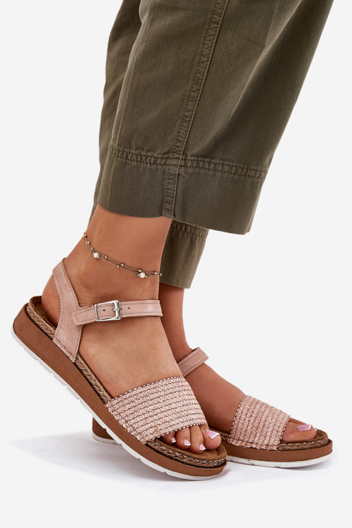 Жіночі Сандалі З Плетінням На Ремінці Рожеві Inblu GS000050
