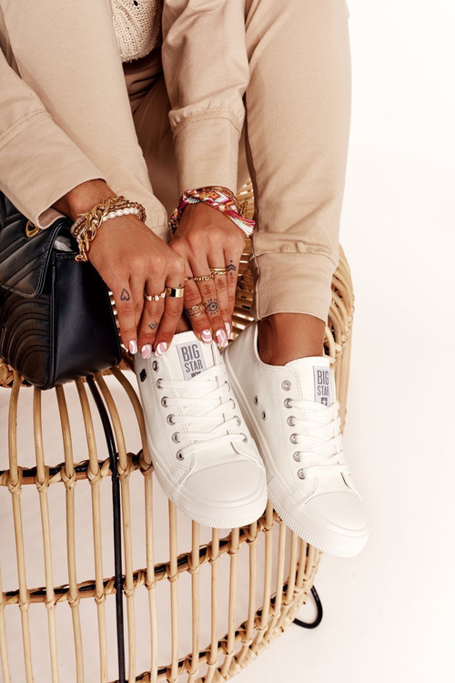 Жіночі шкіряні кросівки Big Star White V274869