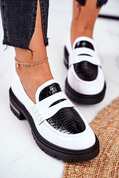 Жіночі броги Лофери шкіряні білі Visconi 3136042