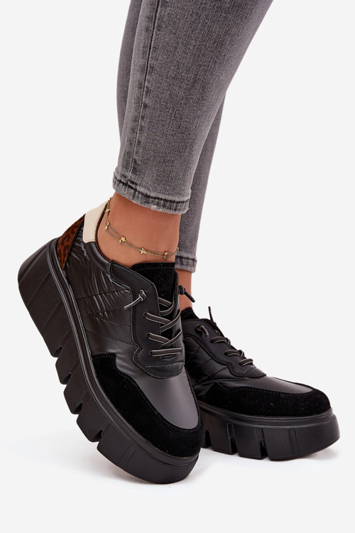 Жіночі Спортивні Кросівки На Платформі Vinceza 58565 Чорні