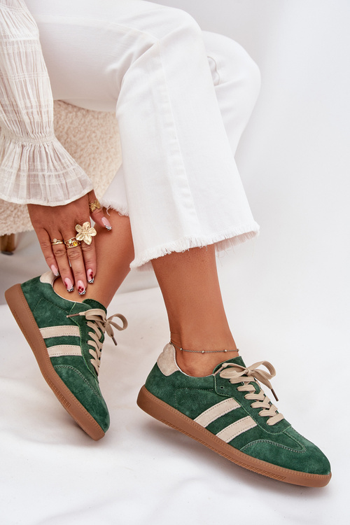 Жіночі Замшеві Кросівки Зелені Sirella