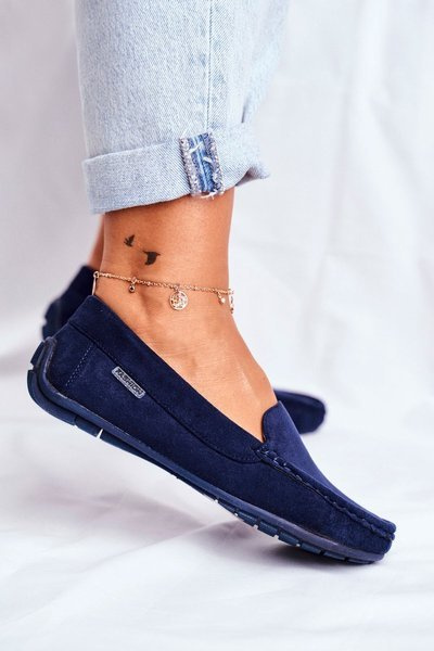Жіночі мокасини Navy Blue Suede Morreno