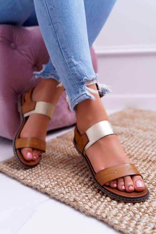 Жіночі сандалі на плоскій підошві Sergio Leone SK014 Camel Agrina