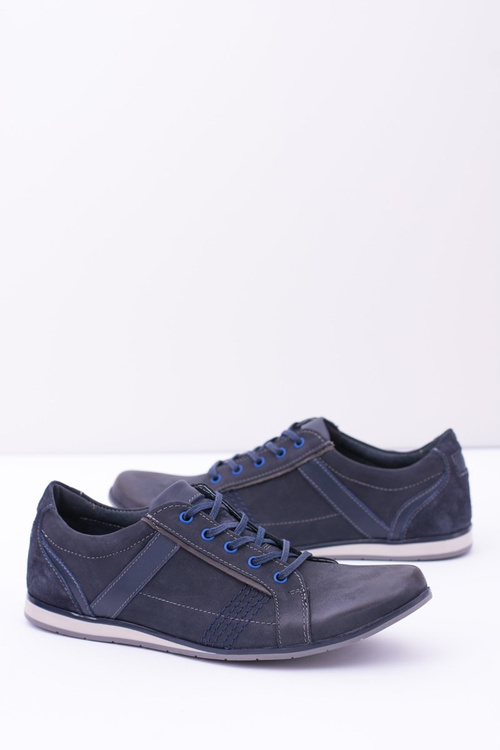 Чоловічі шкіряні темно-сині півчеревики Denali