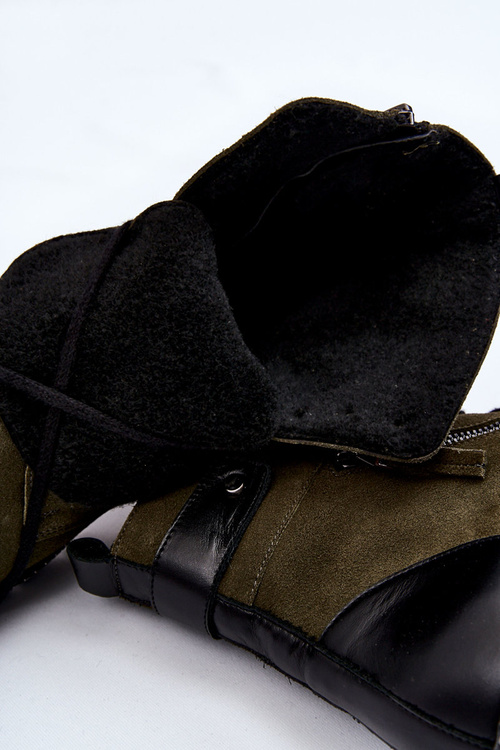 Замшеві утеплені чоботи Laura Messi 2508 Green