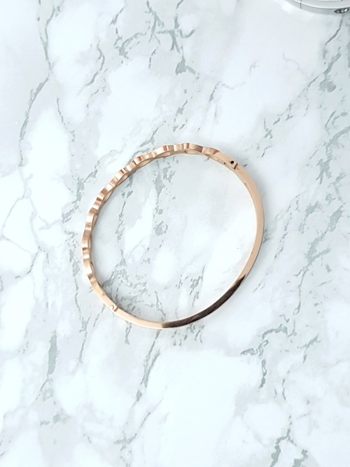 Жіночий сталевий браслет із цирконієм Infinity Pink Gold Glam