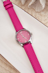 Жіночий годинник з ремінцем зі штучної шкіри кольору фуксії Ernest E2177