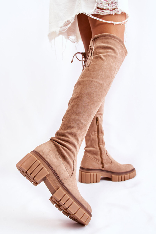 Жіночі замшеві чоботи Workers Beige Cheera