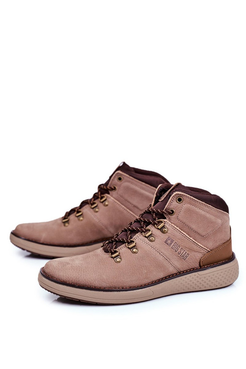 Чоловічі трекінгові черевики шкіряні Big Star Brown GG174492