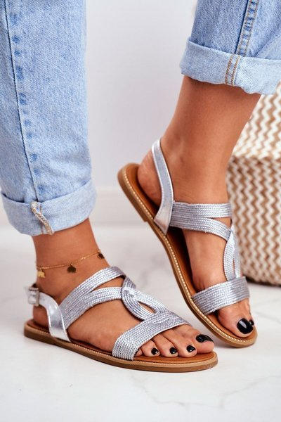Жіночі босоніжки Flat Silver Rachel