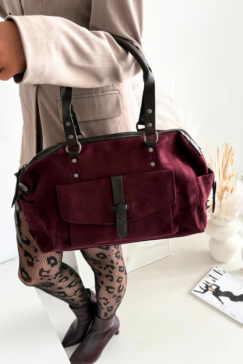 Сумка З Еко Замшу Бордова Gressa