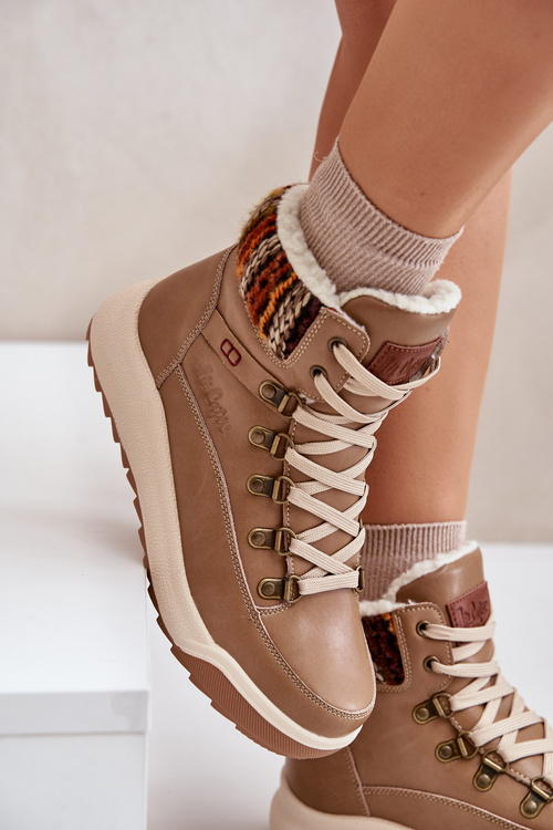 Жіночі шкіряні утеплені ботильйони Lee Cooper Beige LCJ-24-01-2985