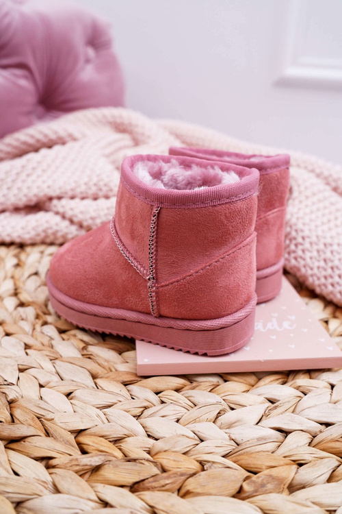 Дитячі утеплені зимові черевики темно-рожевого кольору Gooby