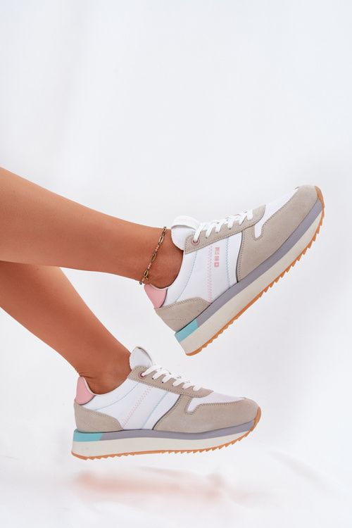 Замшеві Жіночі Кросівки Big Star RR274A047 HI-POLY SYSTEM Бежево-Білі