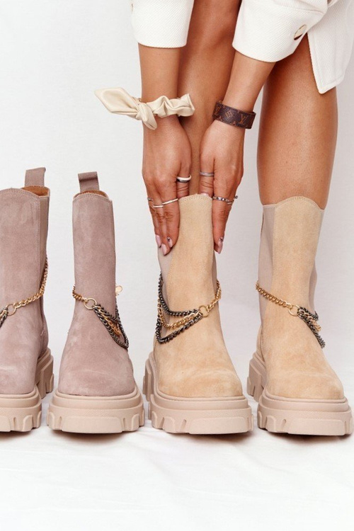 Замшеві черевики челсі Lewski Shoes 2998-0 пісок