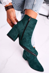 Жіночі чоботи на підборах зелені так добре