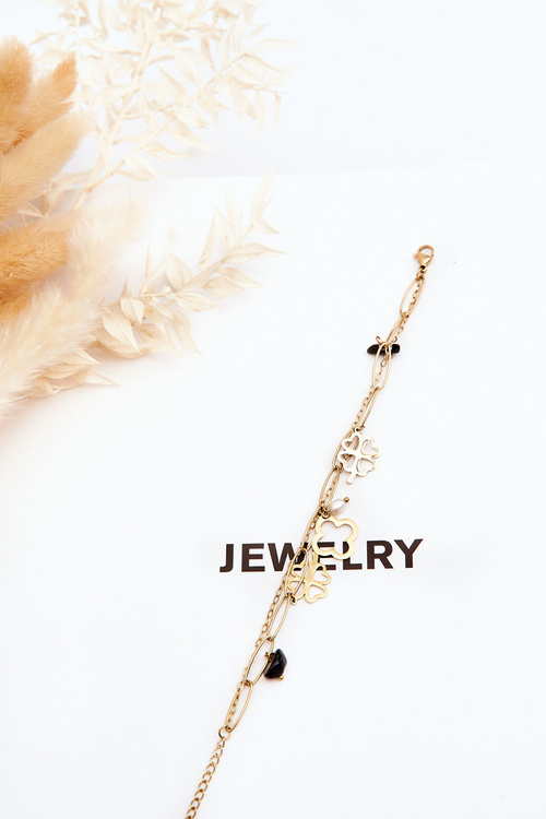 Подвійний браслет з підвісками золото