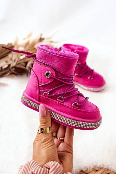 Дитячі сноуботи з цирконами Fuchsia Wellma