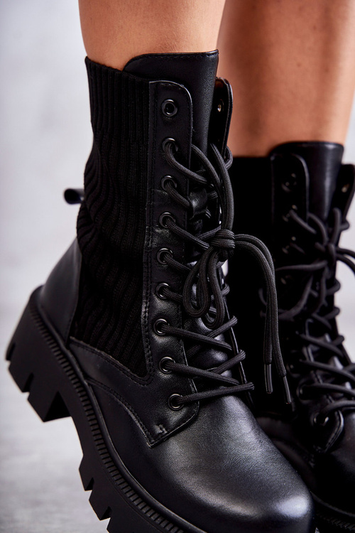 Жіночі робочі черевики зі шкарпетками Чорні Abigail