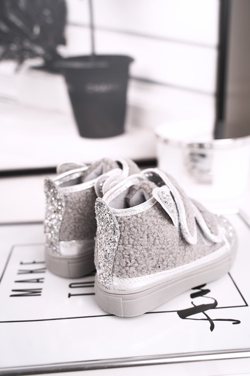 Дитячі кросівки високі теплі сірі Clifford