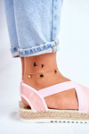 Жіночі еспадрільї з вирізом рожевого кольору