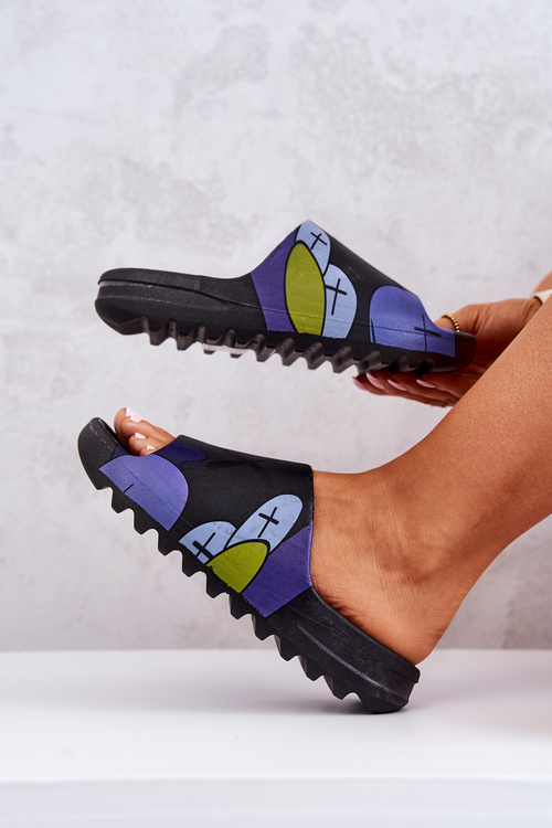 Принтовані гумові тапочки Чорні монстри