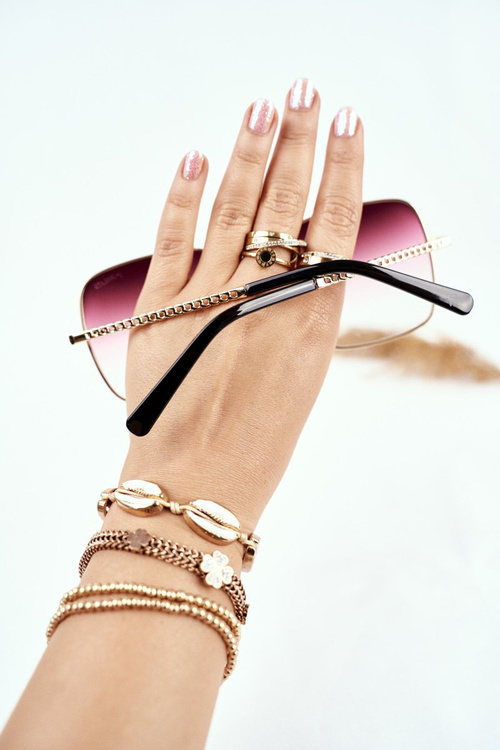 Жіночі сонцезахисні окуляри Prius PRE-14 Gold Pink Dark Mirror Gradient