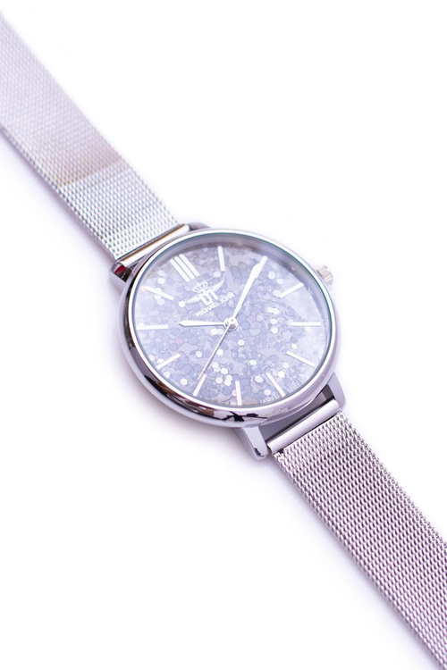 Жіночий годинник Michael John Black Brocade Shield Silver Eneli