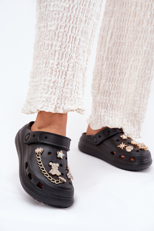 Жіночі Пляжні Сандалі З Пришивками Чорні Linaviela