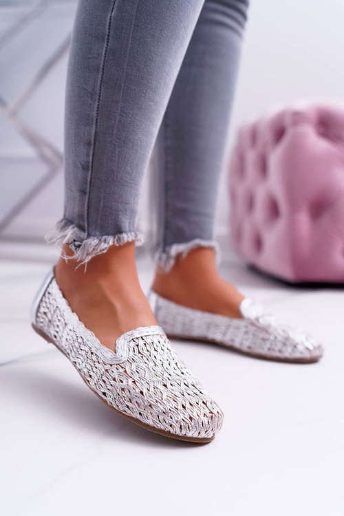 Жіночі плетені балерини Lu Boo Silver 4Ever