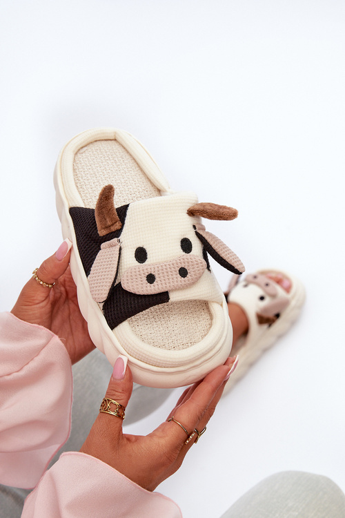 М'які та зручні жіночі тапочки Корівки світло-бежеві Paivessa