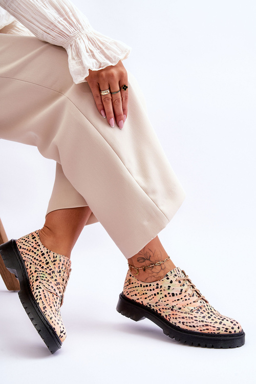 Жіночі шкіряні броги Оксфорди Maciejka 04087-18 оранжево-чорні