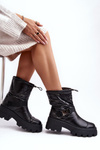 Жіночі чоботи на масивній підошві та плоскому каблуці Чорні Werikse
