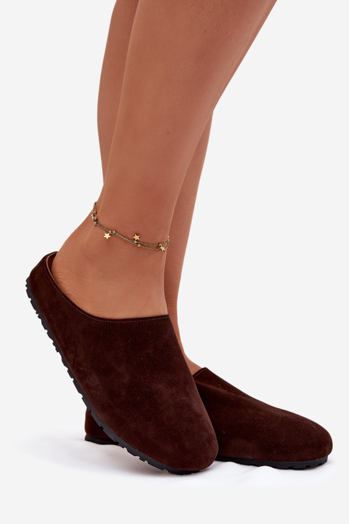 Жіночі Тапочки З Еко Замші Шоколадні Kalvess