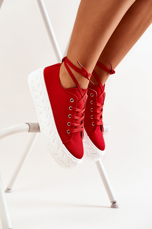 Кросівки на масивній платформі Red Suzane