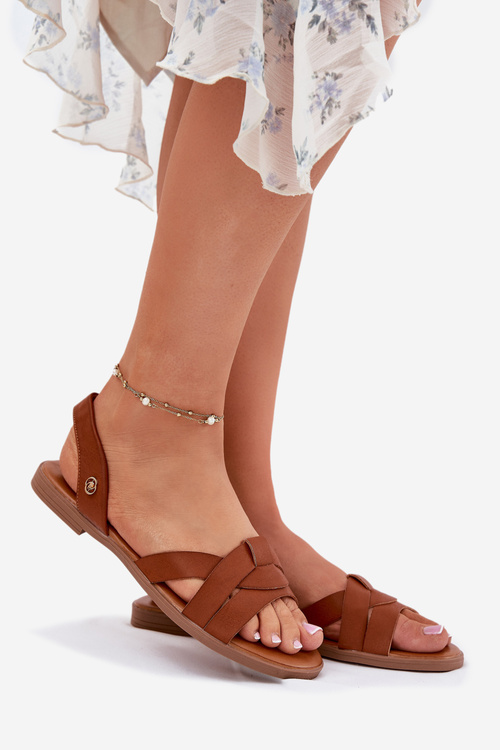 Плоскі Жіночі Сандалі З Еко Шкіри Карамель Illoria