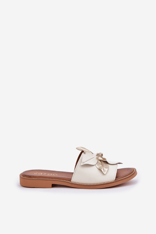 Сандалі З Декорацією Природна Шкіра Зазу 3667 Білі