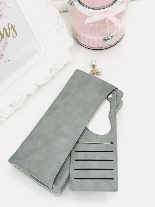 Великий жіночий сірий гаманець