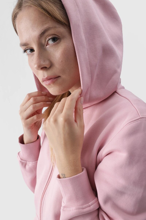 Жіноча толстовка на блискавці, бавовна 4F, рожева 4FWMM00TSWSF1467-56S