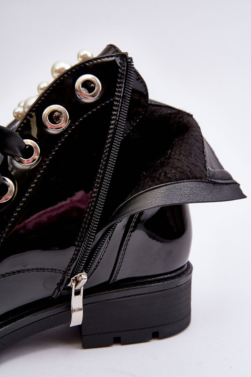 Лаковані прикрашені чоботи Black Sirdre