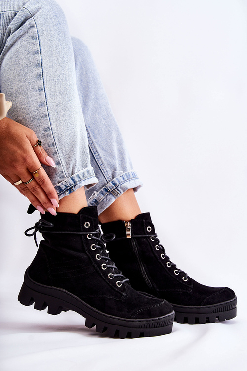 Замшеві кросівки зі строчкою Black Layden