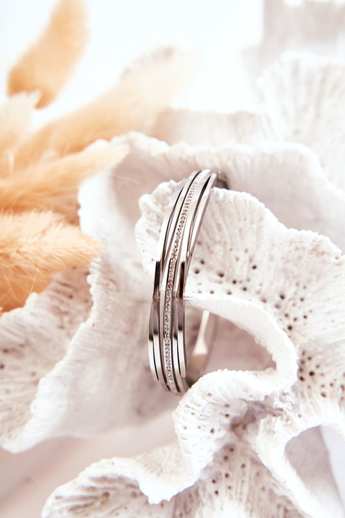 Жіночий сталевий браслет з цирконами, срібні мирени