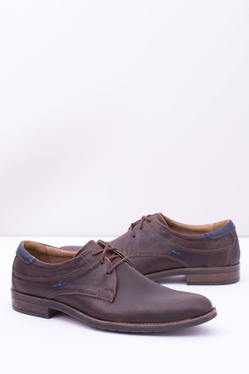 Чоловічі шкіряні напівчоботи видимі коричневі Santiago