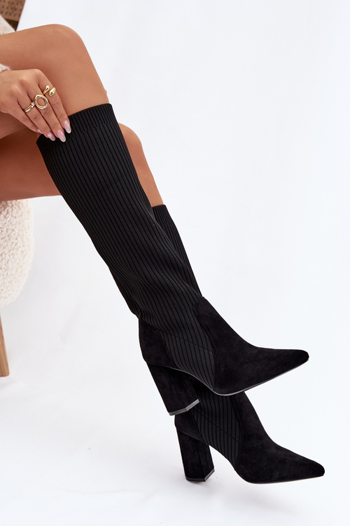Жіночі чоботи на підборах Чорні Yserine