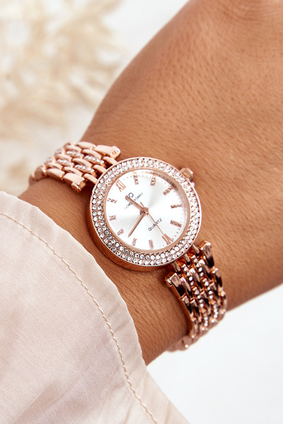 Жіночий годинник з цирконієм на браслеті Giorgio&Dario GDM3411 Rose Gold