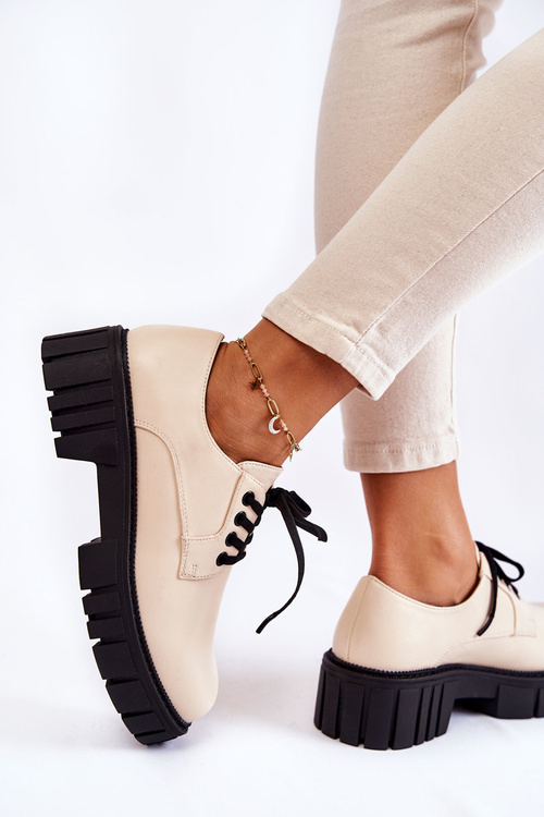 Модні шкіряні туфлі La.Fi 210013BE-PU Бежеві