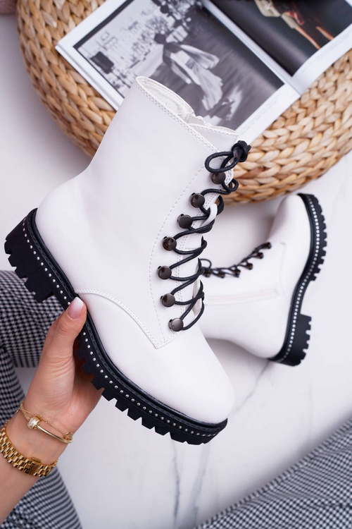 Жіночі високі чоботи Glans White Buena на плоскому каблуці