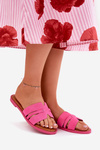 Жіночі Сандалі На Плоскому Каблуці З Вирізами Еко Замша Фуксія Тетерре