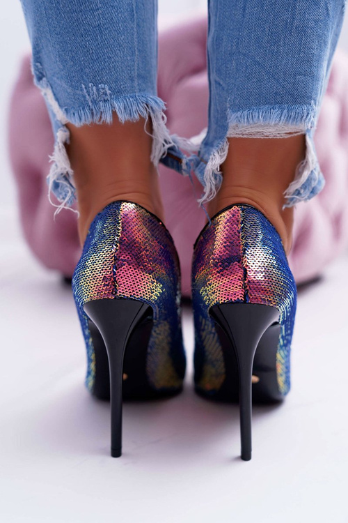Жіночі переливчасті туфлі на шпильці з паєтками CrazyStuff