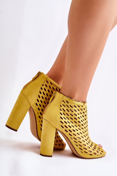 Ажурні замшеві чоботи Жовті Jenissa